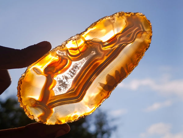Polished Banded Agate Slices x 12 From Madagascar