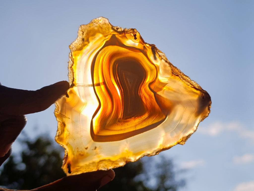 Polished Banded Agate Slices x 12 From Madagascar - Toprock Gemstones and Minerals 