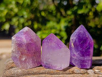 Polished Window Amethyst Quartz Points x 12 From Akansobe, Madagascar - Toprock Gemstones and Minerals 