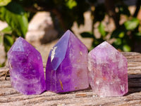 Polished Window Amethyst Quartz Points x 12 From Akansobe, Madagascar - Toprock Gemstones and Minerals 