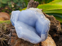 Natural Blue Lace Agate Geode Specimens x 2 From Nsanje, Malawi - Toprock Gemstones and Minerals 