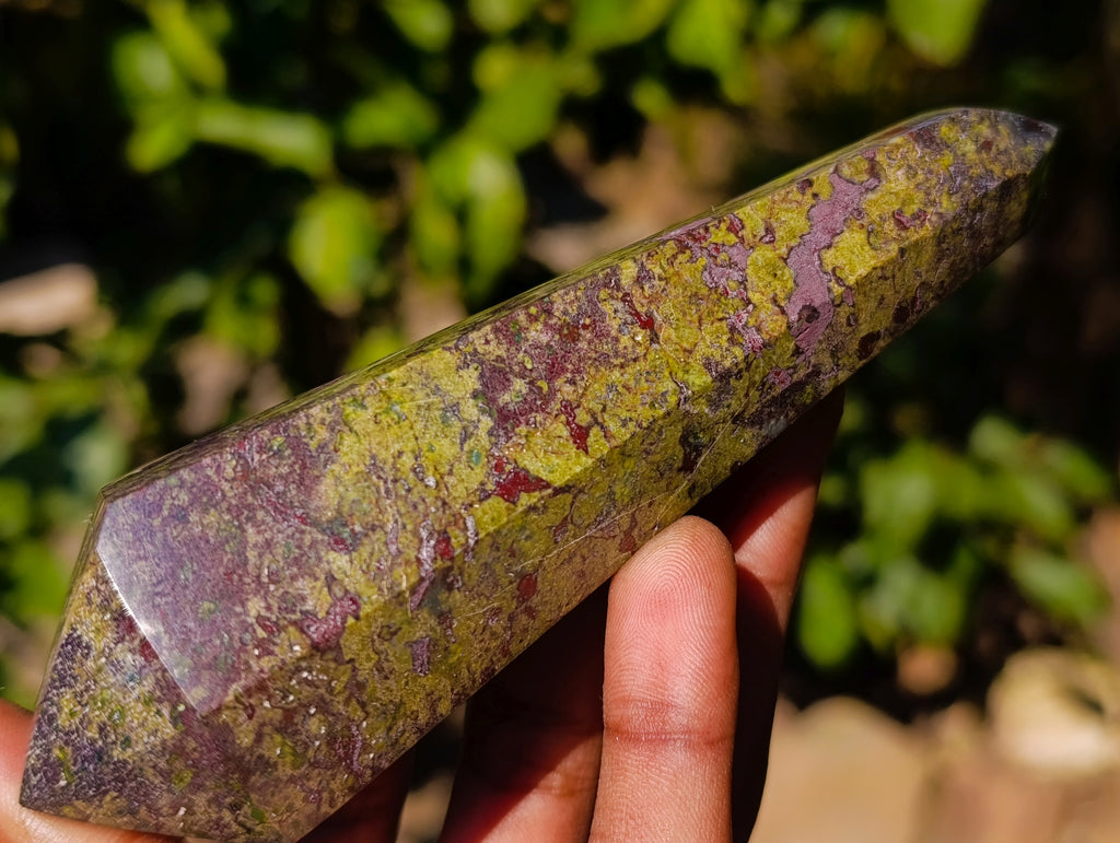 Polished Bastite Dragons Blood Stone Double Terminated Points x 5 From Tshipise, South Africa - Toprock Gemstones and Minerals 