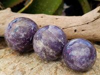 Polished Lepidolite with Pink Rubellite Spheres x 6 From Ambatondrazaka, Madagascar - Toprock Gemstones and Minerals 