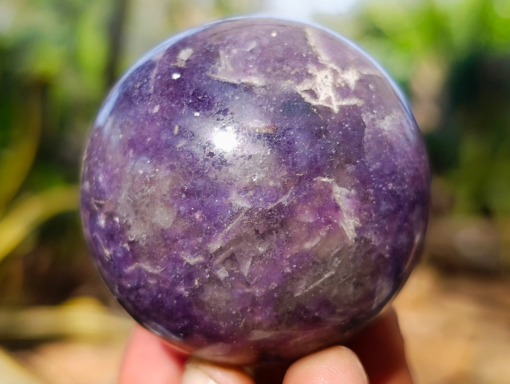 Polished Lepidolite with Pink Rubellite Spheres x 6 From Ambatondrazaka, Madagascar - Toprock Gemstones and Minerals 