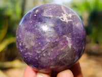 Polished Lepidolite with Pink Rubellite Spheres x 6 From Ambatondrazaka, Madagascar - Toprock Gemstones and Minerals 