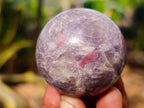 Polished Lepidolite with Pink Rubellite Spheres x 6 From Ambatondrazaka, Madagascar - Toprock Gemstones and Minerals 