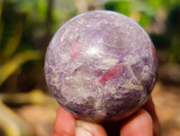 Polished Lepidolite with Pink Rubellite Spheres x 6 From Ambatondrazaka, Madagascar - Toprock Gemstones and Minerals 
