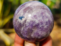 Polished Lepidolite with Pink Rubellite Spheres x 6 From Ambatondrazaka, Madagascar - Toprock Gemstones and Minerals 