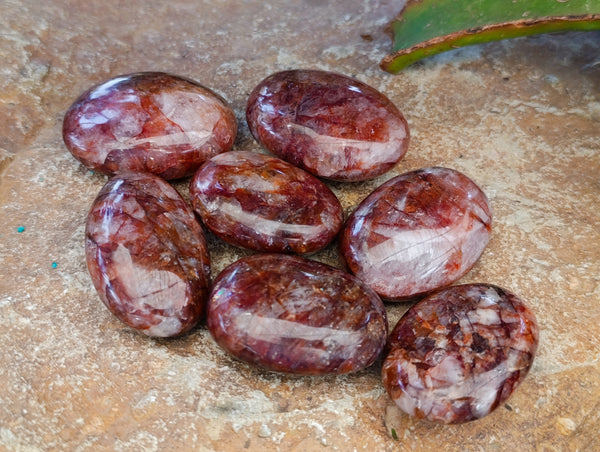Polished Red Hematoid Quartz Palm Stones x 20 From Madagascar - Toprock Gemstones and Minerals 