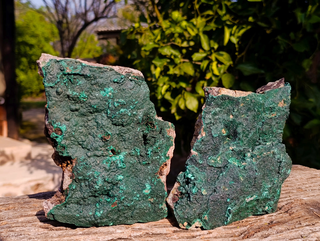 Natural Crystalline Malachite Specimens x 2 From Tenke Fungurume, Congo - Toprock Gemstones and Minerals 