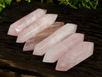 Polished Double Terminated Rose Quartz Points x 6 Ambatondrazaka, Madagascar - Toprock Gemstones and Minerals 
