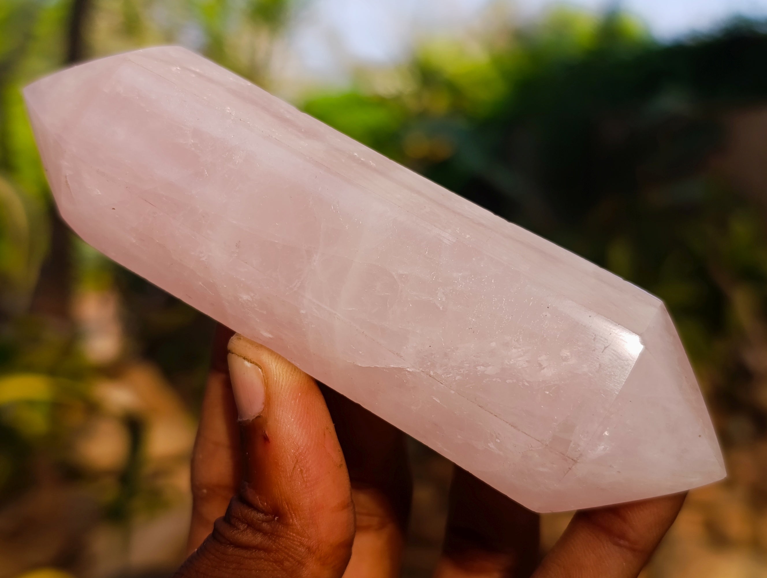 Polished Double Terminated Rose Quartz Points x 6 Ambatondrazaka, Madagascar - Toprock Gemstones and Minerals 