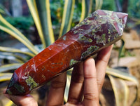Polished Bastite Dragons Blood Stone Double Terminated Points x 4 From Tshipise, South Africa