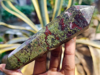 Polished Bastite Dragons Blood Stone Double Terminated Points x 4 From Tshipise, South Africa