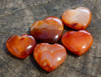 Polished Mini Carnelian Agate "Jewellery" Gemstone Hearts x 20 From Madagascar