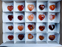 Polished Mini Carnelian Agate "Jewellery" Gemstone Hearts x 20 From Madagascar