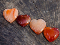 Polished Mini Carnelian Agate "Jewellery" Gemstone Hearts x 20 From Madagascar