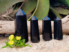 Polished Black Basalt Double Terminated Points x 12 From Antsirabe, Madagascar - Toprock Gemstones and Minerals 