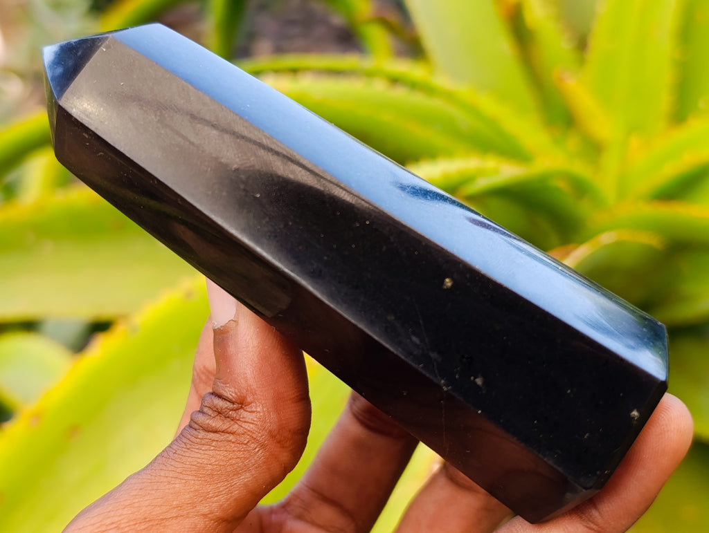 Polished Black Basalt Double Terminated Points x 12 From Antsirabe, Madagascar - Toprock Gemstones and Minerals 