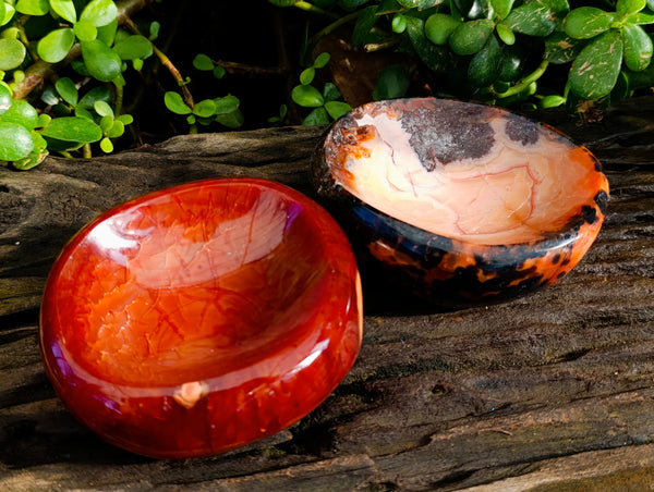 Polished Carnelian Bowls x 2 From Madagascar