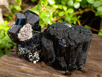 Natural Schorl Black Tourmaline Specimens x 3 From Erongo, Namibia - Toprock Gemstones and Minerals 