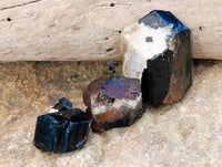 Natural Schorl Black Tourmaline with Hyalite Opal x 12 From Erongo, Namibia - Toprock Gemstones and Minerals 