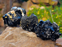 Natural Schorl Black Tourmaline with Hyalite Opal x 12 From Erongo, Namibia - Toprock Gemstones and Minerals 