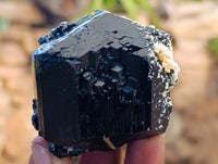Natural Schorl Black Tourmaline with Hyalite Opal x 12 From Erongo, Namibia - Toprock Gemstones and Minerals 