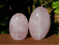 Polished Rose Quartz Standing Free Forms x 3 From Ambatondrazaka, Madagascar - Toprock Gemstones and Minerals 