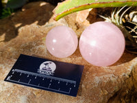 Polished A Grade Star Rose Quartz Spheres x 6 From Ambatondrazaka, Madagascar - Toprock Gemstones and Minerals 