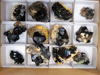 Natural Schorl Black Tourmaline and Smokey Quartz with Hyalite Opal x 12 From Erongo, Namibia - Toprock Gemstones and Minerals 