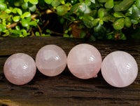 Polished AA Grade Star Rose Quartz Spheres x 8 From Ambatondrazaka, Madagascar - Toprock Gemstones and Minerals 