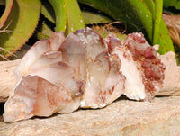 Natural Red Hematoid Quartz Clusters x 3 From Karoi, Zimbabwe