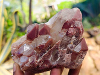 Natural Red Hematoid Quartz Clusters x 3 From Karoi, Zimbabwe