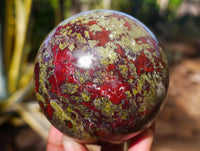 Polished Bastite Dragons Blood Stone Sphere-Ball x 2 From Tshipise, South Africa - Toprock Gemstones and Minerals 