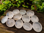 Polished Pearl Girasol Quartz Crystal Palm Stones x 12 From Ambatondrazaka, Madagascar - Toprock Gemstones and Minerals 