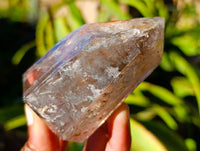Polished Mixed Quartz Crystals with a Specular Hematite Inclusion Quartz x 3 from Madagascar