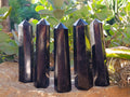 Polished Black Basalt Points x 5 From Antsirabe, Madagascar - Toprock Gemstones and Minerals 