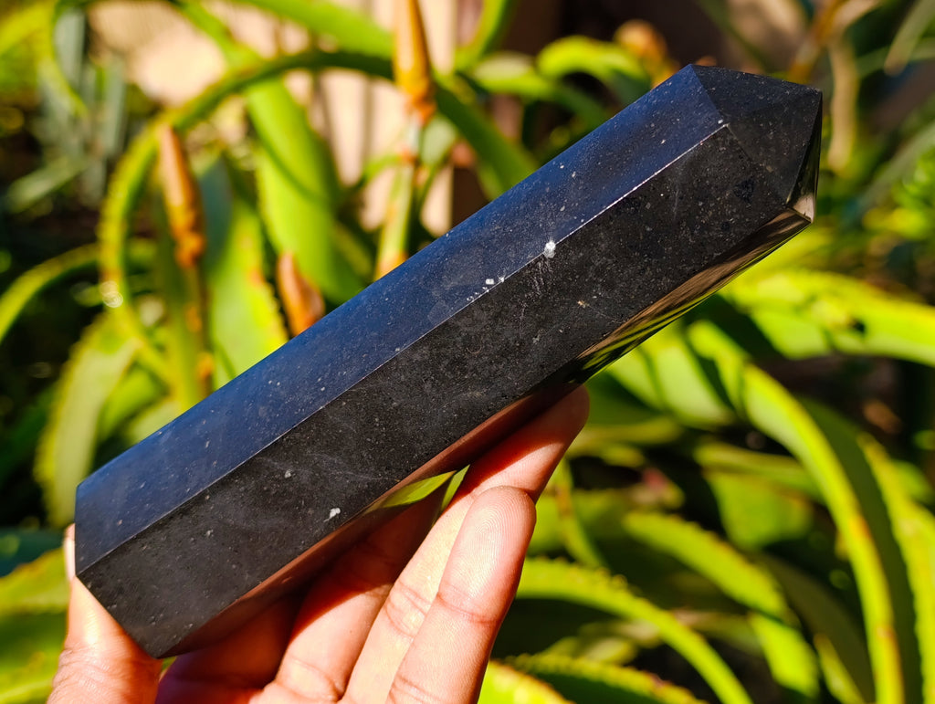 Polished Black Basalt Points x 5 From Antsirabe, Madagascar - Toprock Gemstones and Minerals 