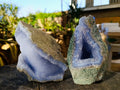 Natural Blue Lace Agate Geodes x 2 From Nsanje, Malawi - Toprock Gemstones and Minerals 
