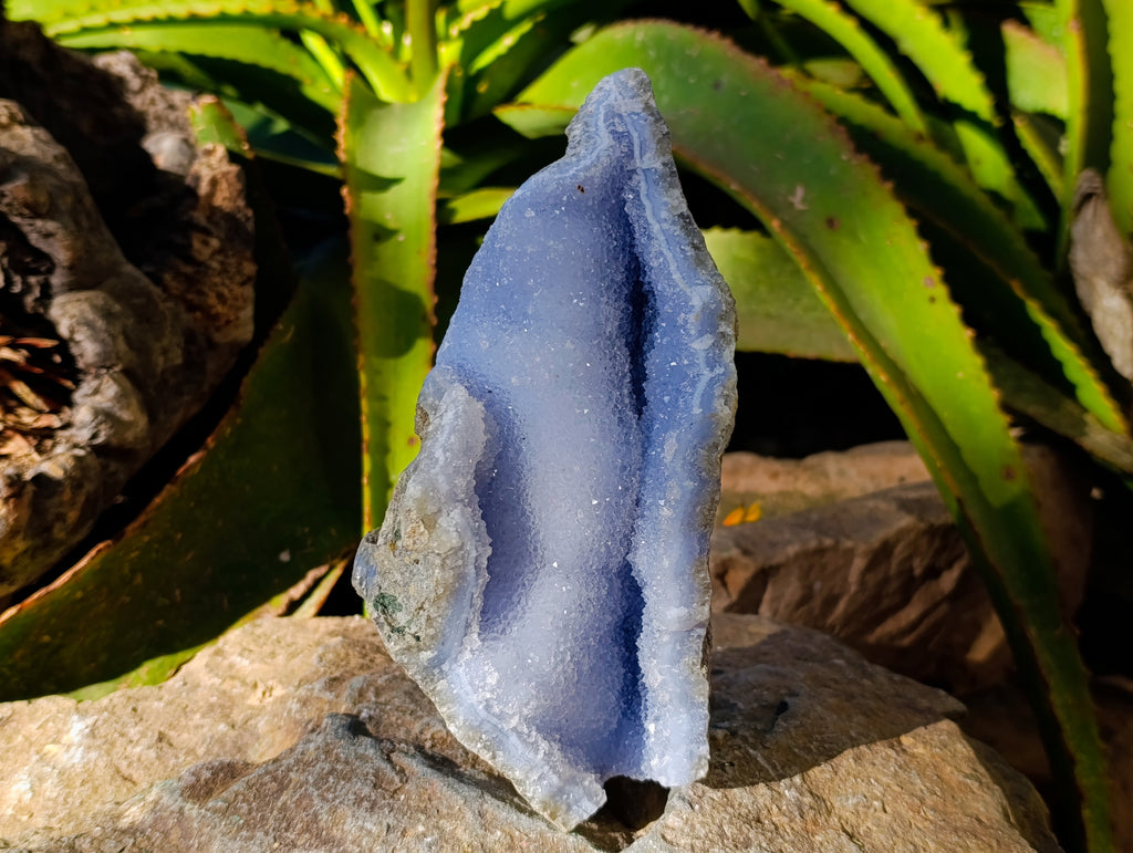Natural Blue Lace Agate Geodes x 2 From Nsanje, Malawi - Toprock Gemstones and Minerals 