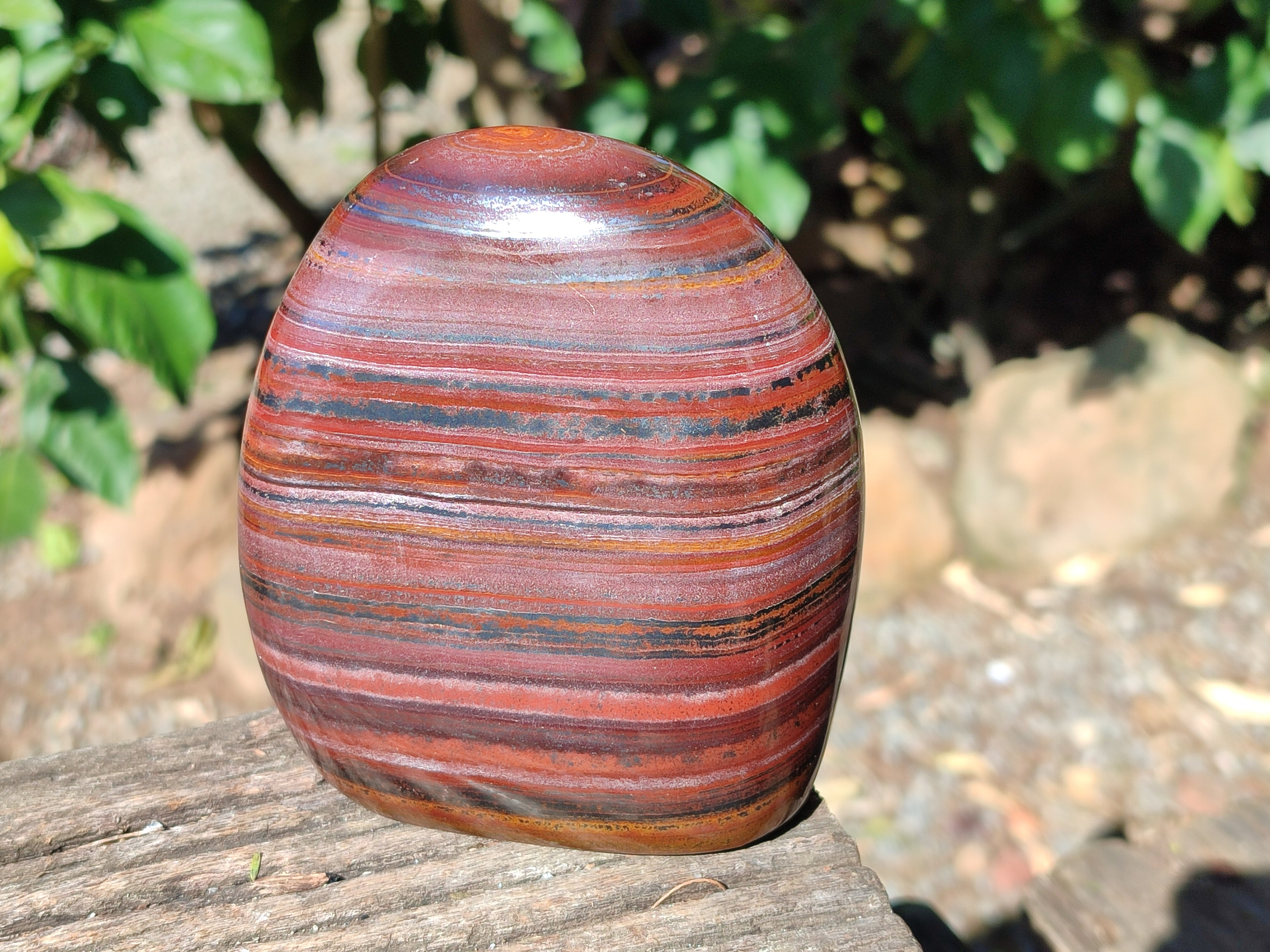 Polished Banded Tiger Iron with Tigers Eye Standing Free Forms x 2 From South Africa - Toprock Gemstones and Minerals 
