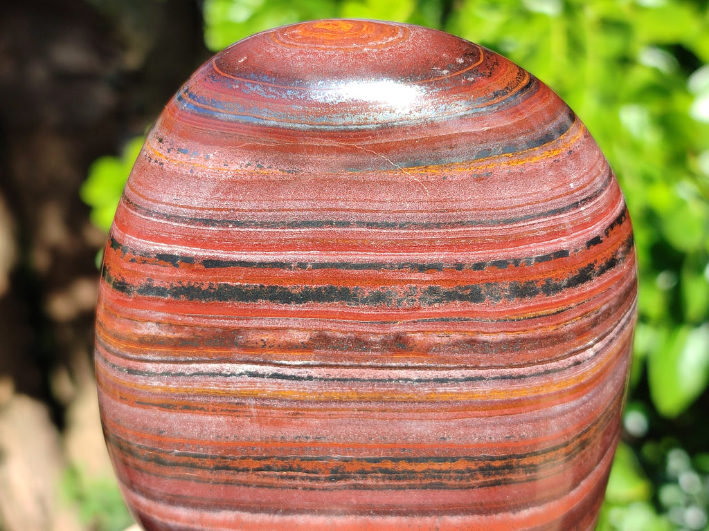 Polished Banded Tiger Iron with Tigers Eye Standing Free Forms x 2 From South Africa - Toprock Gemstones and Minerals 