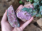 Natural Drusy Salrose Cobaltion Dolomite with Ball Malachite Specimens x 3 From Congo - Toprock Gemstones and Minerals 