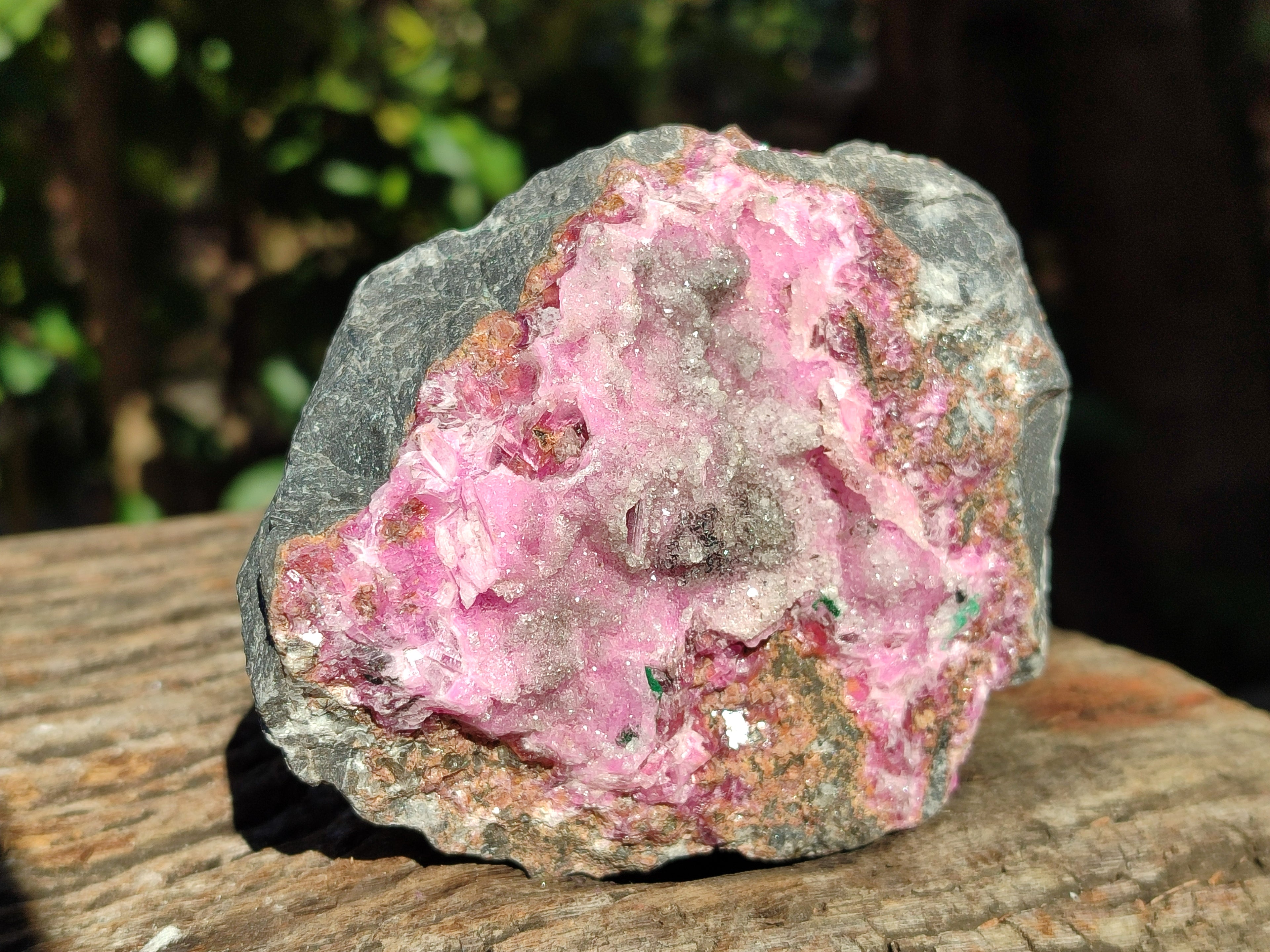 Natural Drusy Salrose Cobaltion Dolomite with Ball Malachite Specimens x 3 From Congo - Toprock Gemstones and Minerals 