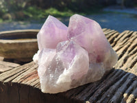 Natural Jacaranda Amethyst Quartz Cluster x 2 From Mumbwa, Zambia - Toprock Gemstones and Minerals 