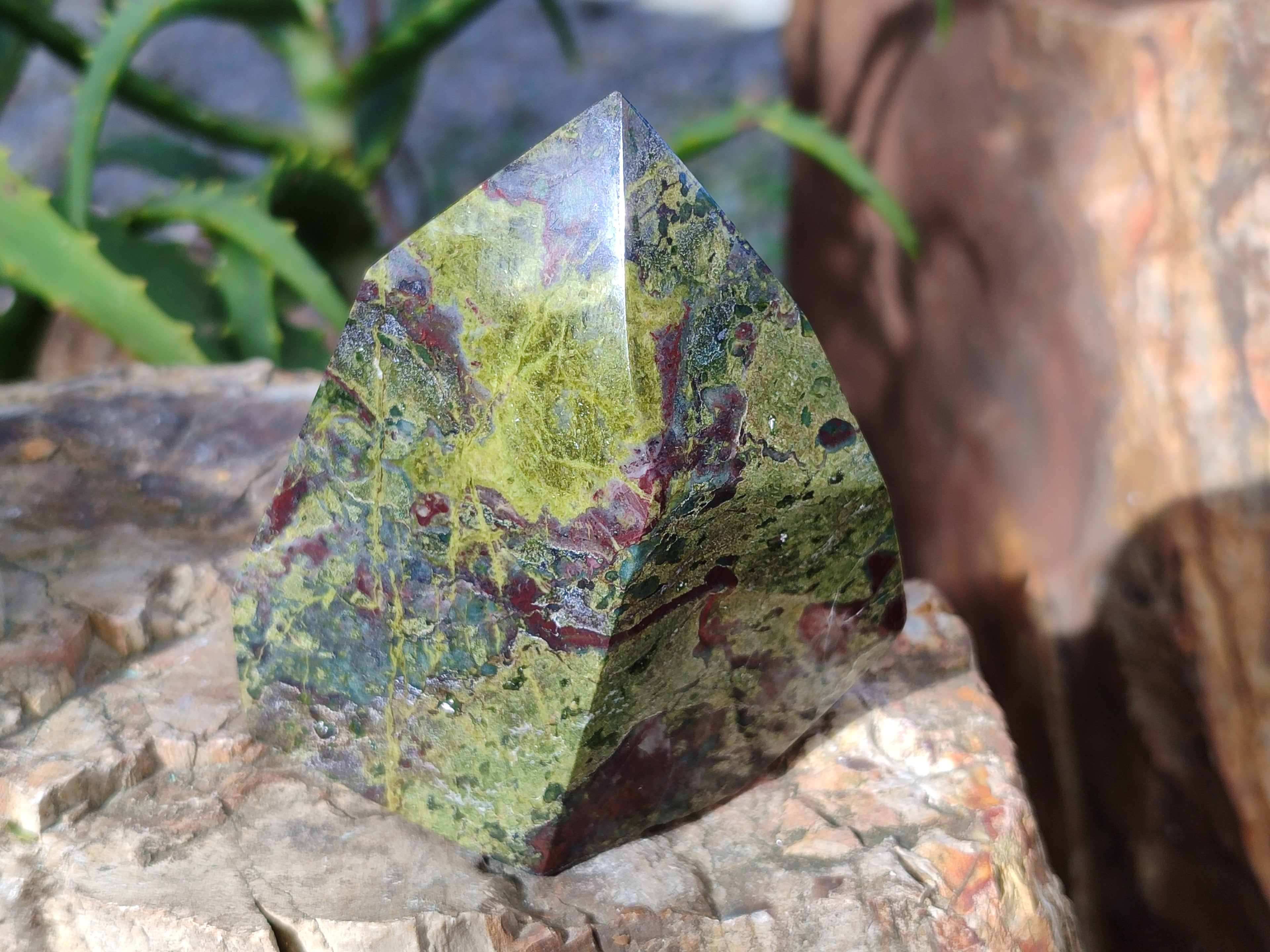 Polished Bastite Dragons Blood Stone Points x 3 From Tshipise, South Africa - Toprock Gemstones and Minerals 