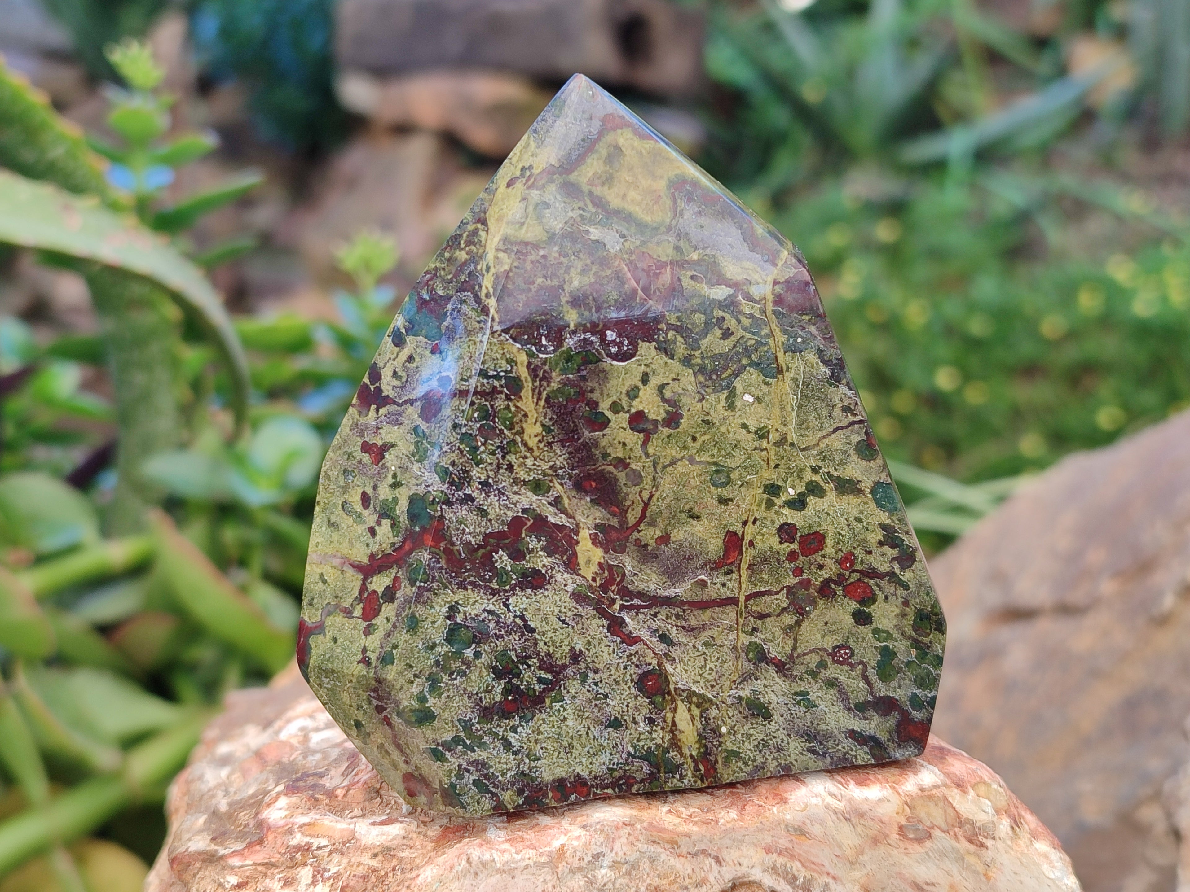 Polished Bastite Dragons Blood Stone Points x 3 From Tshipise, South Africa - Toprock Gemstones and Minerals 