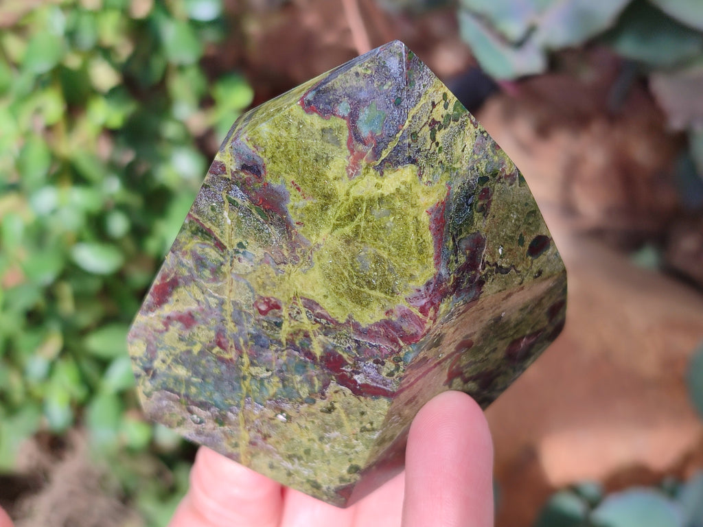 Polished Bastite Dragons Blood Stone Points x 3 From Tshipise, South Africa - Toprock Gemstones and Minerals 