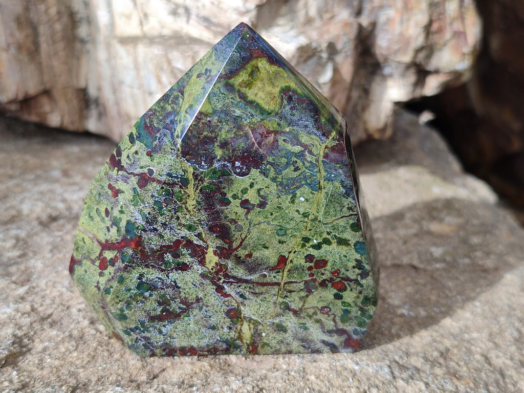 Polished Bastite Dragons Blood Stone Points x 3 From Tshipise, South Africa - Toprock Gemstones and Minerals 